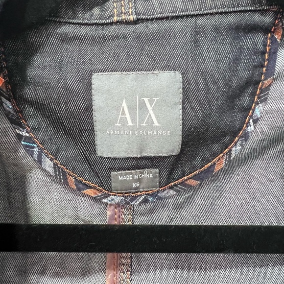 Armani Exchange Blue Denim Vest Asymmetrical Zipper XS - Picture 2 of 5